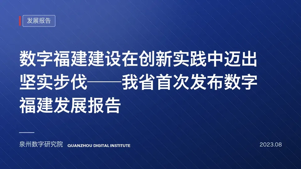 数字福建建设在创新实践中迈出坚实步伐——我省首次发布数字福建发展报告
